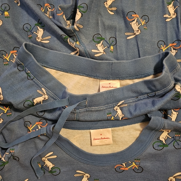 Hanna Andersson Womens M Bicycle Rabbits PJ Set - Picture 6 of 7